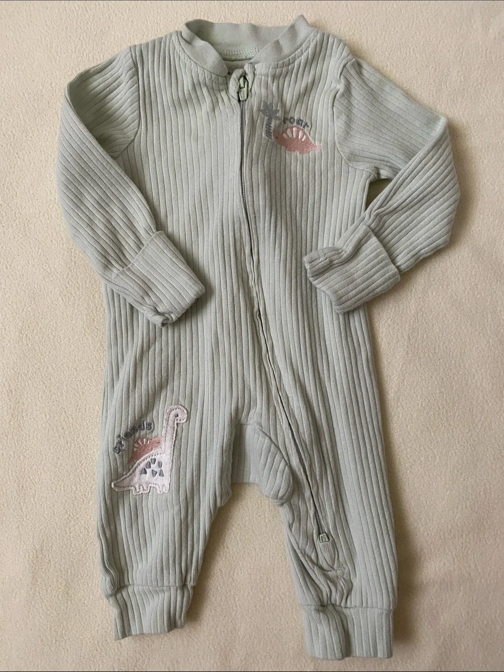 3-Pack Ribbed Baby Pajama Set - Blue, Cream & Mint